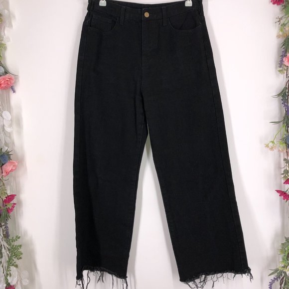 Princess Polly high rise wide leg black jeans - Picture 1 of 7